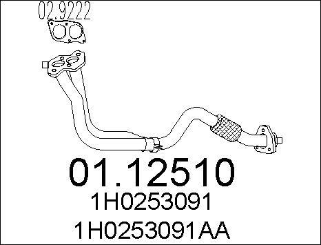 MTS 01.12510 - Труба вихлопного газу autozip.com.ua