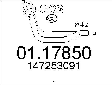 MTS 01.17850 - Труба вихлопного газу autozip.com.ua