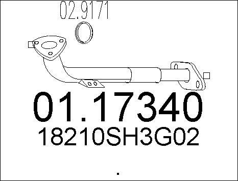 MTS 01.17340 - Труба вихлопного газу autozip.com.ua