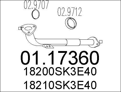 MTS 01.17360 - Труба вихлопного газу autozip.com.ua