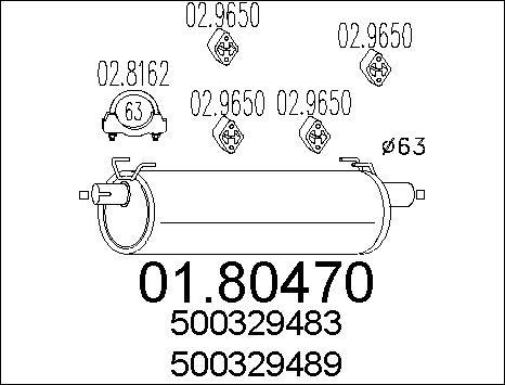 MTS 01.80470 - Середній глушник вихлопних газів autozip.com.ua