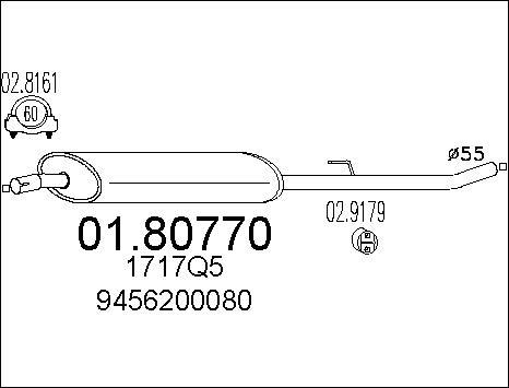 MTS 01.80770 - Середній глушник вихлопних газів autozip.com.ua