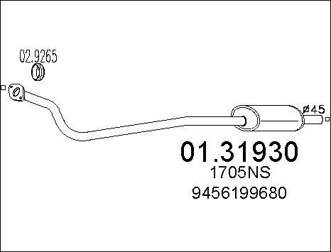 MTS 01.31930 - Предглушітель вихлопних газів autozip.com.ua