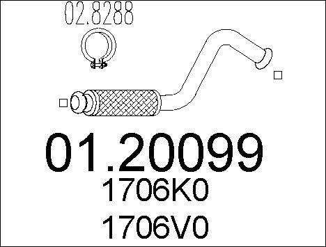 MTS 01.20099 - Труба вихлопного газу autozip.com.ua