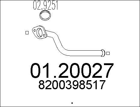 MTS 01.20027 - Труба вихлопного газу autozip.com.ua