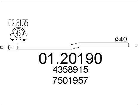 MTS 01.20190 - Труба вихлопного газу autozip.com.ua