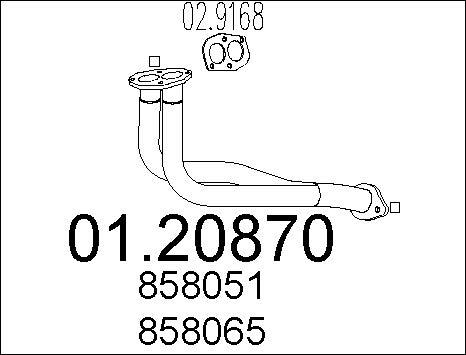 MTS 01.20870 - Труба вихлопного газу autozip.com.ua