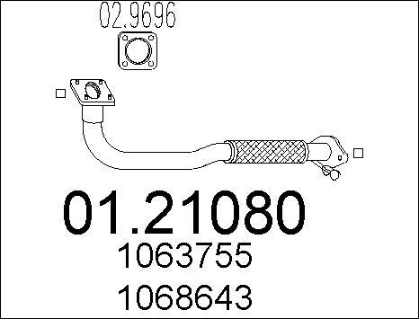 MTS 01.21080 - Труба вихлопного газу autozip.com.ua