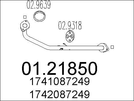 MTS 01.21850 - Труба вихлопного газу autozip.com.ua