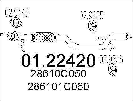 MTS 01.22420 - Труба вихлопного газу autozip.com.ua