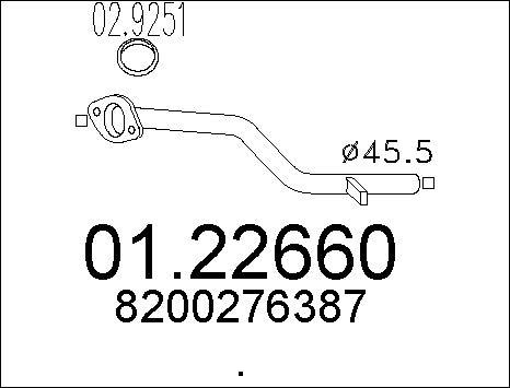 MTS 01.22660 - Труба вихлопного газу autozip.com.ua