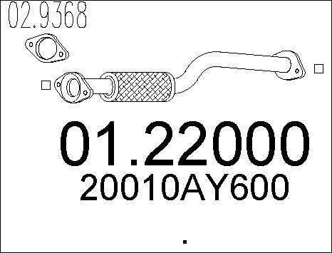 MTS 01.22000 - Труба вихлопного газу autozip.com.ua