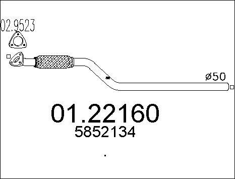 MTS 01.22160 - Труба вихлопного газу autozip.com.ua