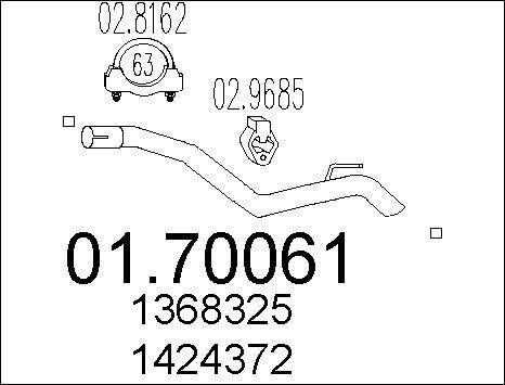 MTS 01.70061 - Труба вихлопного газу autozip.com.ua