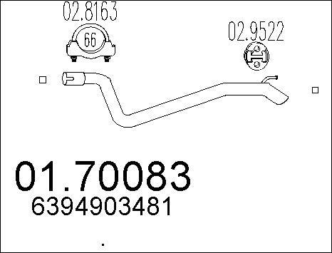 MTS 01.70083 - Труба вихлопного газу autozip.com.ua