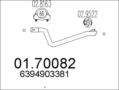 MTS 01.70082 - Труба вихлопного газу autozip.com.ua