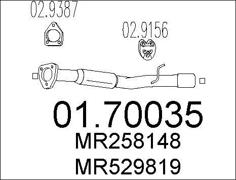 MTS 01.70035 - Труба вихлопного газу autozip.com.ua