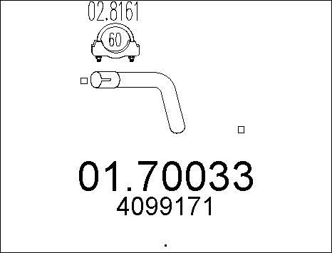 MTS 01.70033 - Труба вихлопного газу autozip.com.ua
