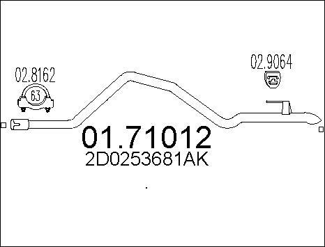 MTS 01.71012 - Труба вихлопного газу autozip.com.ua