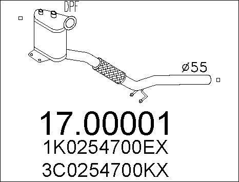 MTS 17.00001 - Сажі / частковий фільтр, система вихлопу ОГ autozip.com.ua