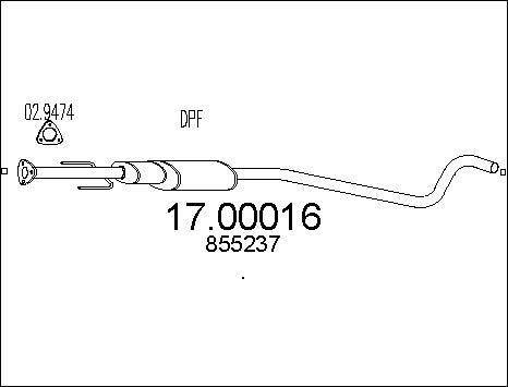 MTS 17.00016 - Сажі / частковий фільтр, система вихлопу ОГ autozip.com.ua