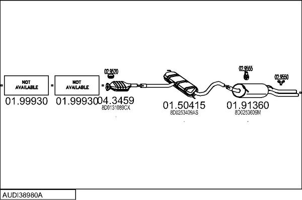 MTS AUDI38980A005309 - Система випуску ОГ autozip.com.ua