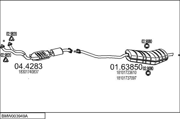 MTS BMW003949A000054 - Система випуску ОГ autozip.com.ua