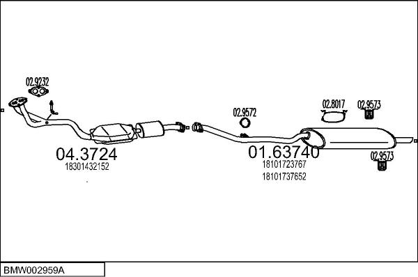 MTS BMW002959A013259 - Система випуску ОГ autozip.com.ua