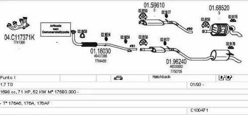 MTS C100471013188 - Система випуску ОГ autozip.com.ua