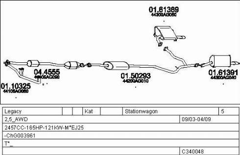 MTS C340048030292 - Система випуску ОГ autozip.com.ua