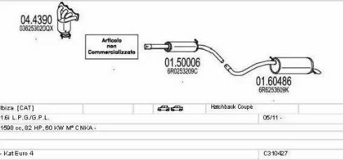 MTS C310427028287 - Система випуску ОГ autozip.com.ua