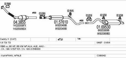 MTS C380042002838 - Система випуску ОГ autozip.com.ua