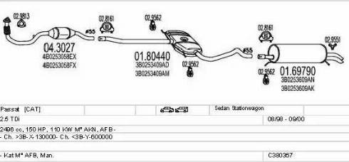 MTS C380367003226 - Система випуску ОГ autozip.com.ua