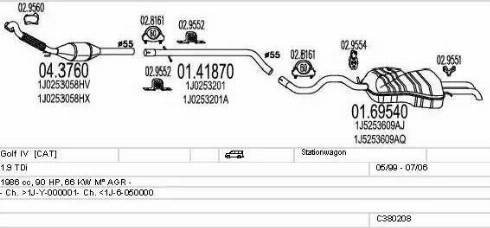 MTS C380208003013 - Система випуску ОГ autozip.com.ua