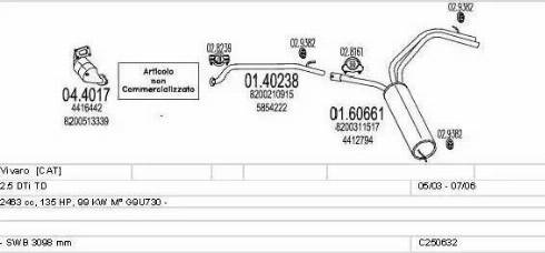 MTS C250632005847 - Система випуску ОГ autozip.com.ua