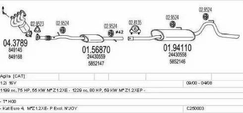 MTS C250003003381 - Система випуску ОГ autozip.com.ua