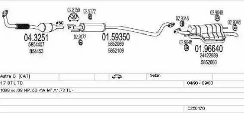 MTS C250170005290 - Система випуску ОГ autozip.com.ua