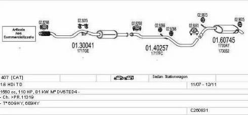 MTS C260831023825 - Система випуску ОГ autozip.com.ua