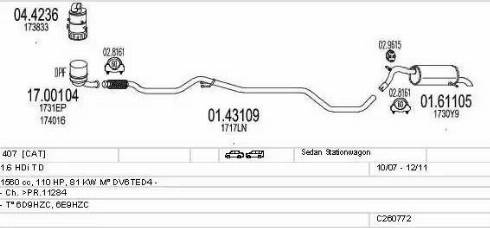 MTS C260772016387 - Система випуску ОГ autozip.com.ua