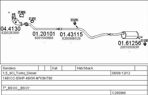 MTS C280948029265 - Система випуску ОГ autozip.com.ua