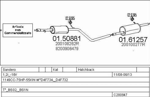 MTS C280947029245 - Система випуску ОГ autozip.com.ua