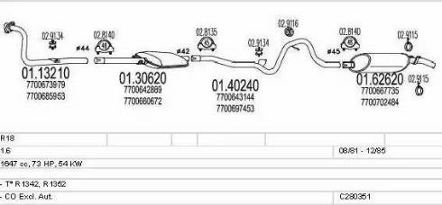 MTS C280351006336 - Система випуску ОГ autozip.com.ua