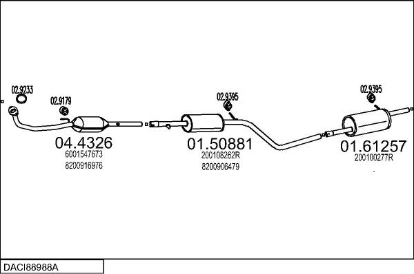 MTS DACI88988A027576 - Система випуску ОГ autozip.com.ua