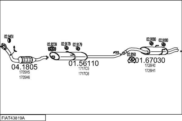 MTS FIAT43819A003785 - Система випуску ОГ autozip.com.ua