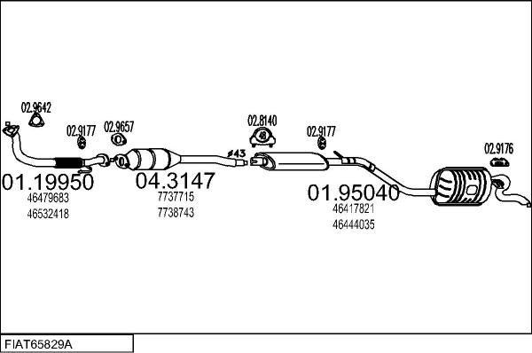 MTS FIAT65829A008961 - Система випуску ОГ autozip.com.ua