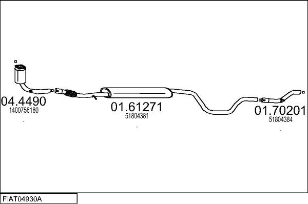 MTS FIAT04930A029486 - Система випуску ОГ autozip.com.ua