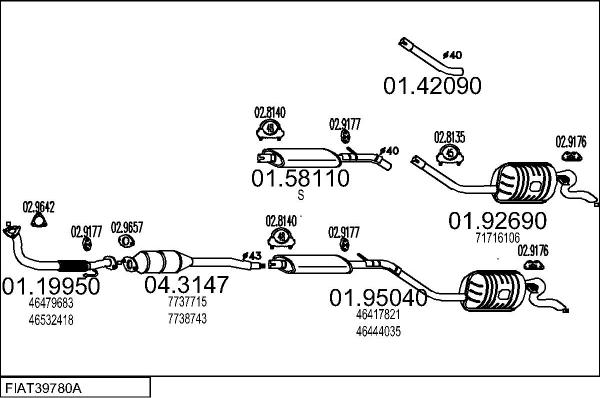 MTS FIAT39780A008961 - Система випуску ОГ autozip.com.ua