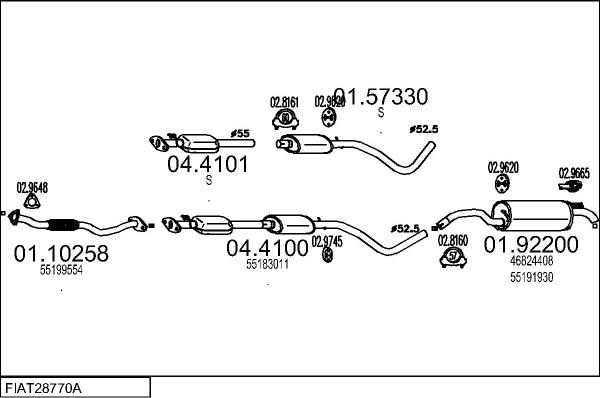 MTS FIAT28770A018911 - Система випуску ОГ autozip.com.ua