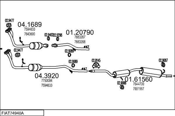 MTS FIAT74940A015896 - Система випуску ОГ autozip.com.ua