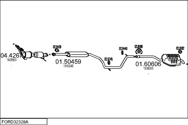 MTS FORD32328A005136 - Система випуску ОГ autozip.com.ua